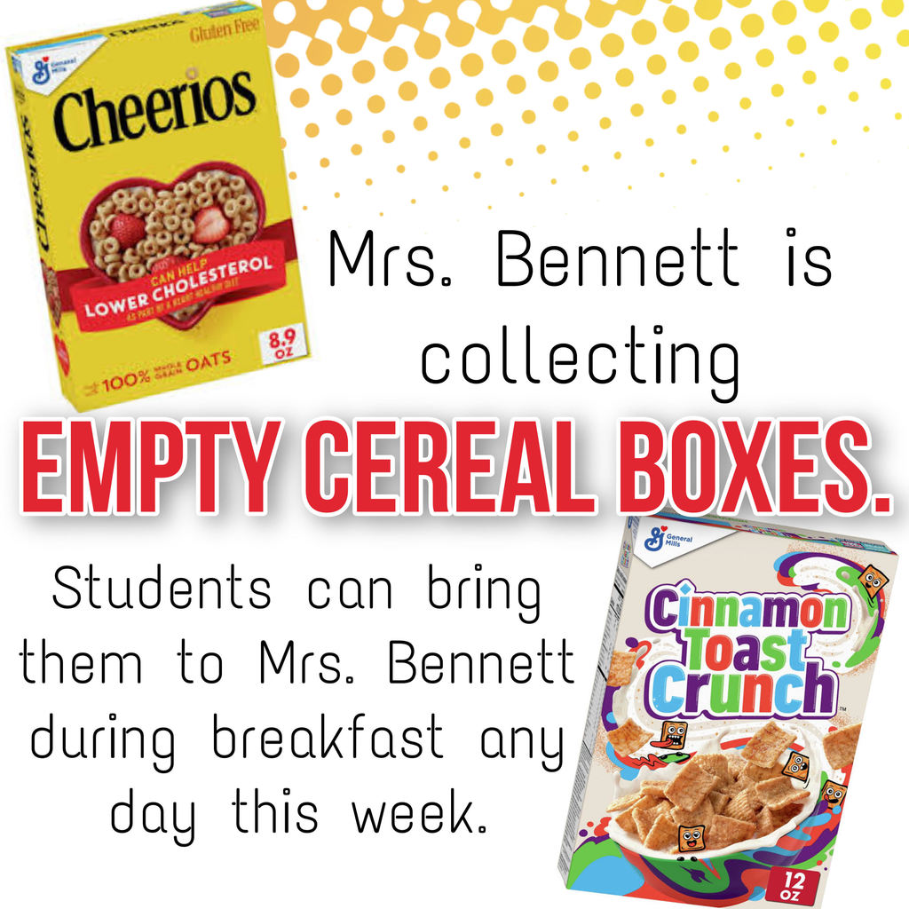 Mrs. Bennett 2023 Cereal Box Top